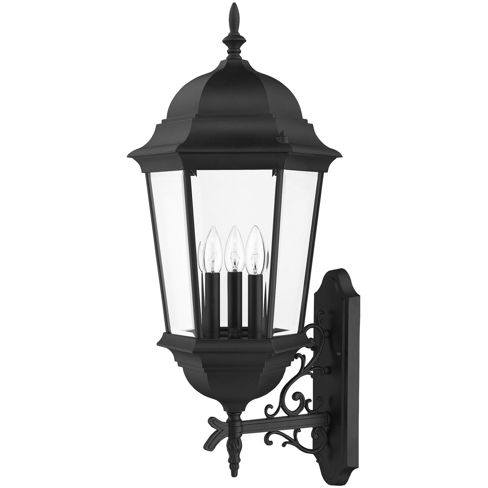 Hamilton 3 Light 29 inch Textured Black Outdoor  Wall Lantern