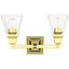 Mission 2 Light 15 inch Polished Brass Vanity Sconce Wall Light