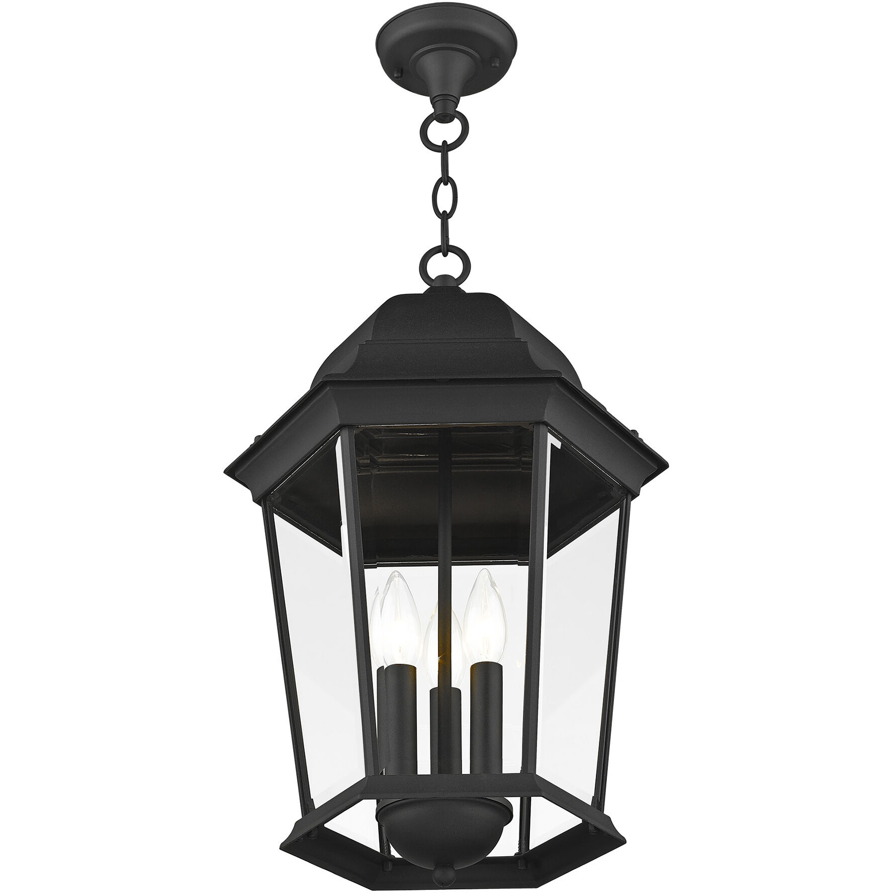 Hamilton 3 Light 13 inch Textured Black Outdoor Pendant Lantern