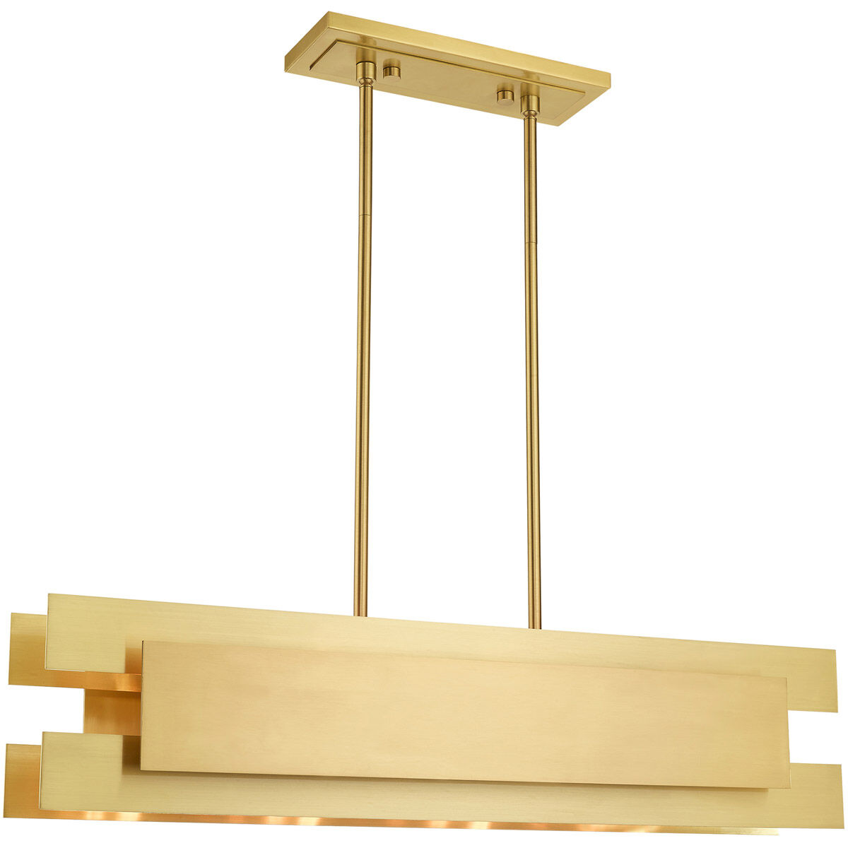 Varick 4 Light 36 inch Satin Brass Linear Chandelier Ceiling Light