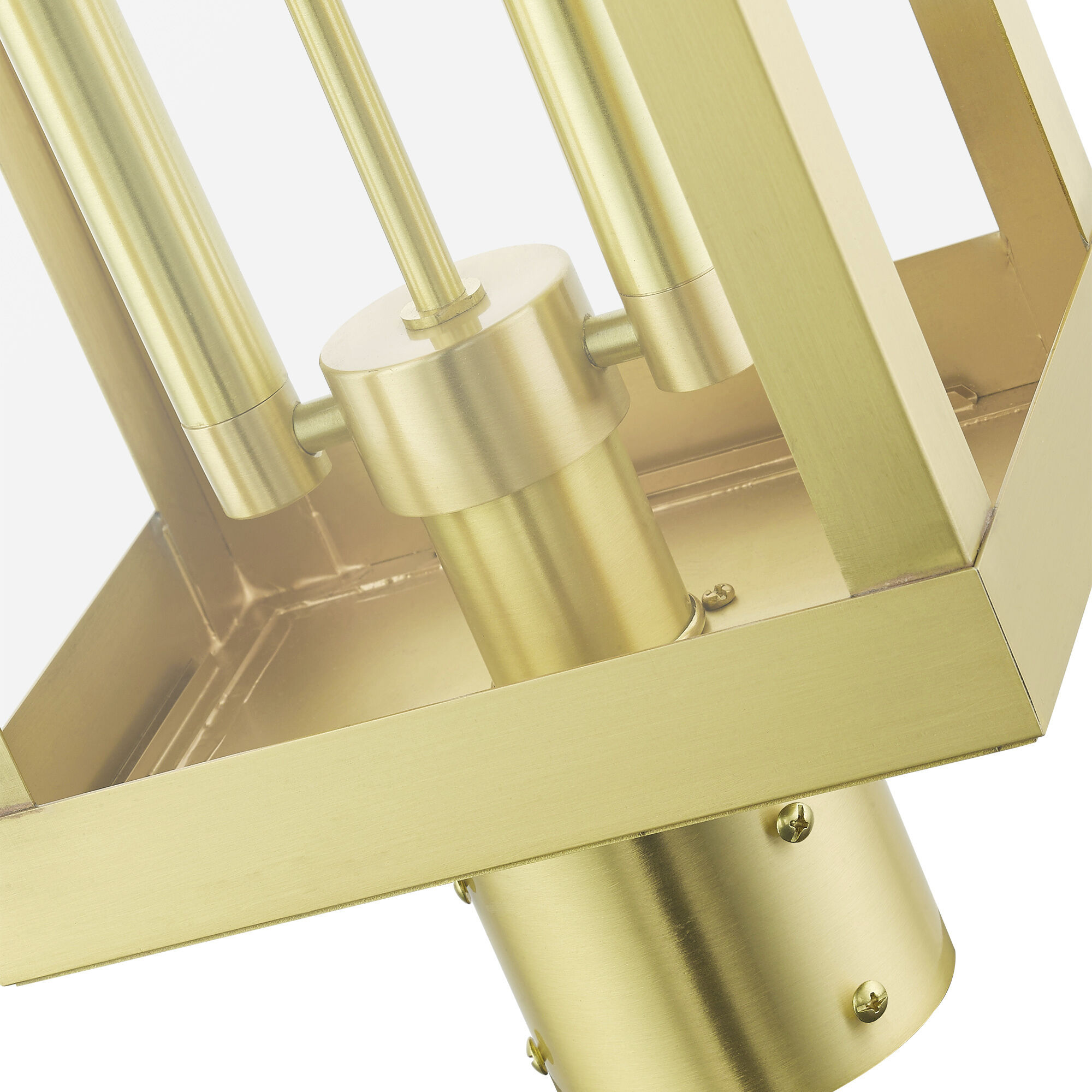 York 2 Light 20 inch Satin Brass Outdoor Post Top Lantern