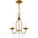 Alessia 3 Light 13 inch Antique Gold Leaf Mini Chandelier Ceiling Light