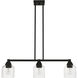 Aragon 3 Light 30 inch Black Linear Chandelier Ceiling Light