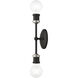 Lansdale 2 Light 5 inch Black with Brushed Nickel Accents Vanity Sconce Wall Light