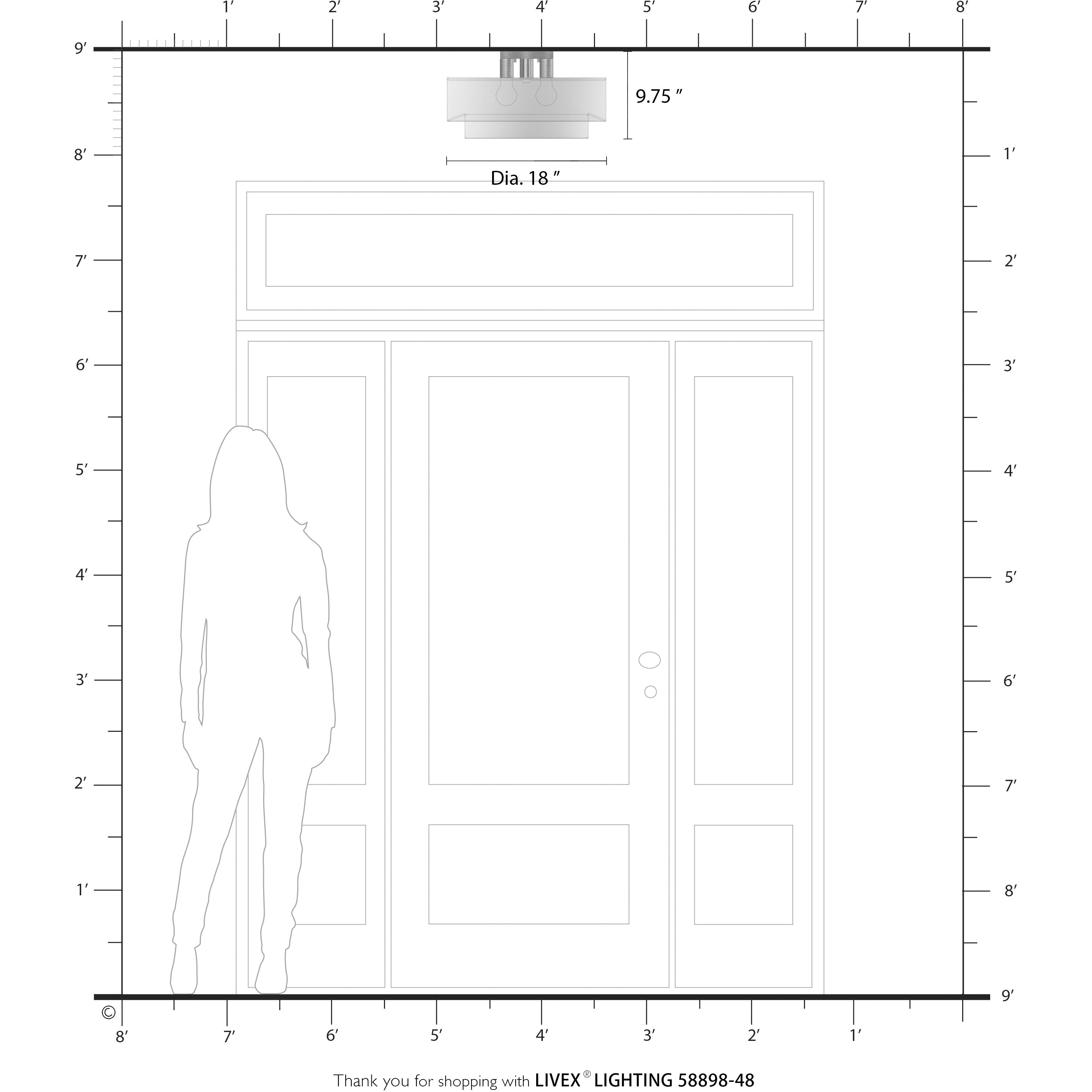 Bellingham 3 Light 18 inch Antique Gold Leaf Semi Flush Mount Ceiling Light, Large