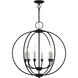 Milania 6 Light 25 inch Black with Brushed Nickel Accents Chandelier Ceiling Light