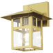 Crestlake 1 Light 9.5 inch Satin Gold Outdoor Wall Lantern