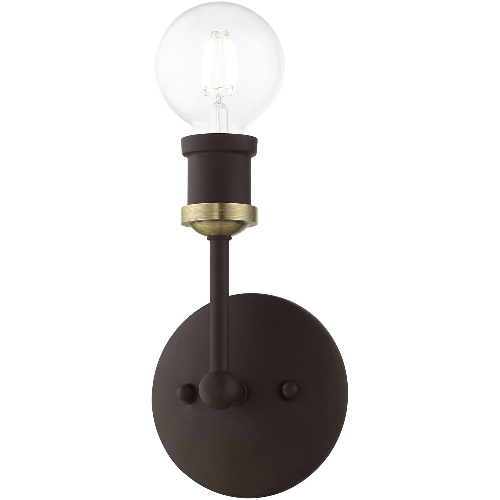 Lansdale 1 Light 5 inch Bronze with Antique Brass Accents Vanity Sconce Wall Light