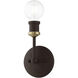 Lansdale 1 Light 5 inch Bronze with Antique Brass Accents Vanity Sconce Wall Light