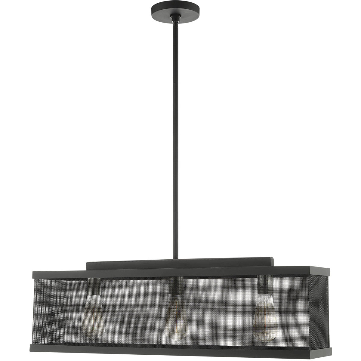 Industro 3 Light 7 inch Black with Brushed Nickel Accents Chandelier Ceiling Light