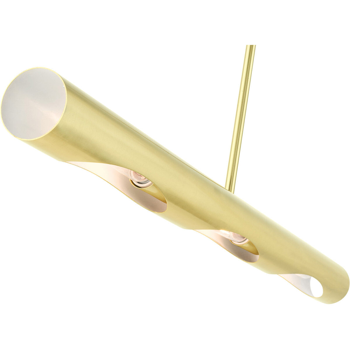 Novato 3 Light 42 inch Satin Brass Linear Chandelier Ceiling Light