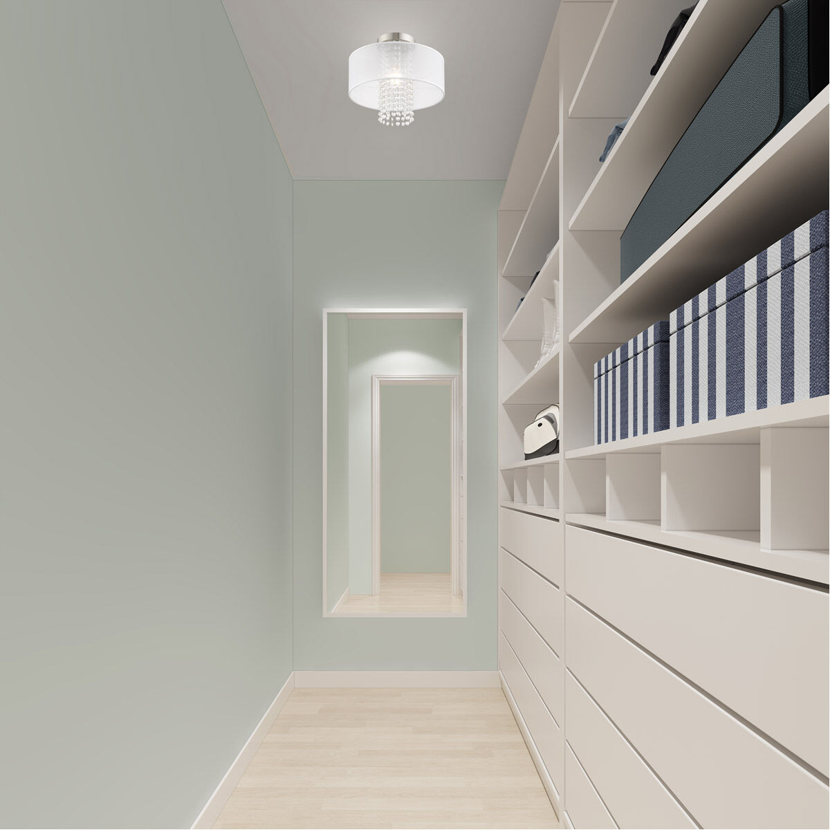 Bella Vista 1 Light 13 inch Brushed Nickel Semi-Flush Mount Ceiling Light