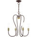 Lucerne 4 Light 20 inch Bronze with Antique Brass Accents Chandelier Ceiling Light