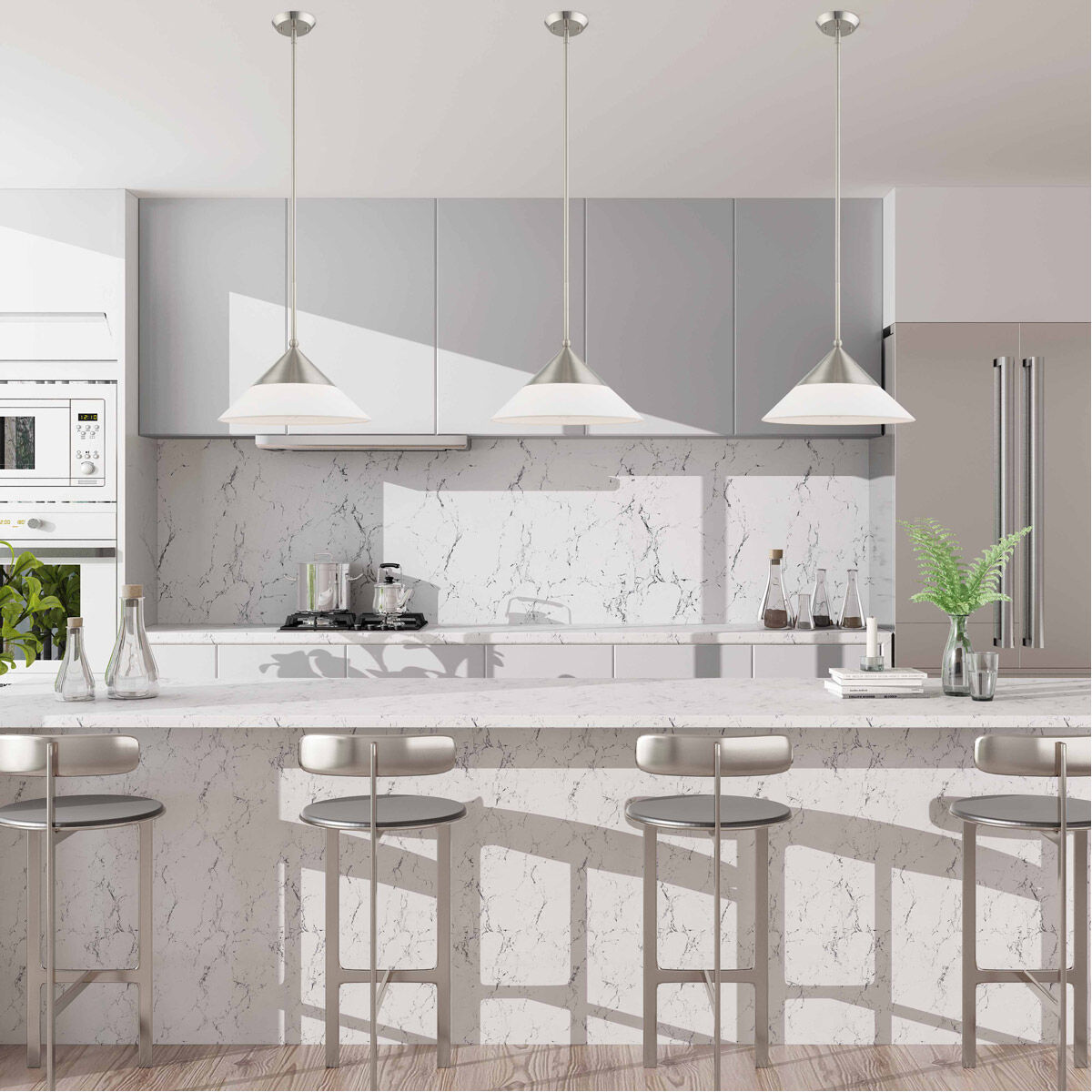 Stockholm 1 Light 15 inch Brushed Nickel Mini Pendant Ceiling Light