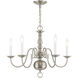 Williamsburgh 5 Light 24 inch Brushed Nickel Chandelier Ceiling Light