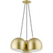 Piedmont 3 Light 22 inch Soft Gold with Polished Brass Accents Globe Pendant Ceiling Light