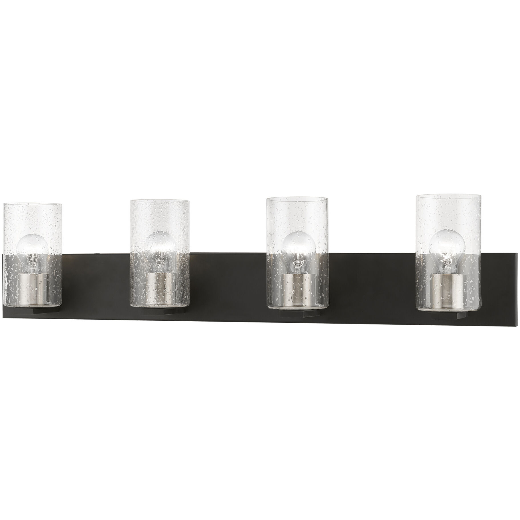 Zurich 4 Light 36 inch Black with Brushed Nickel Accents Vanity Sconce Wall Light, Large