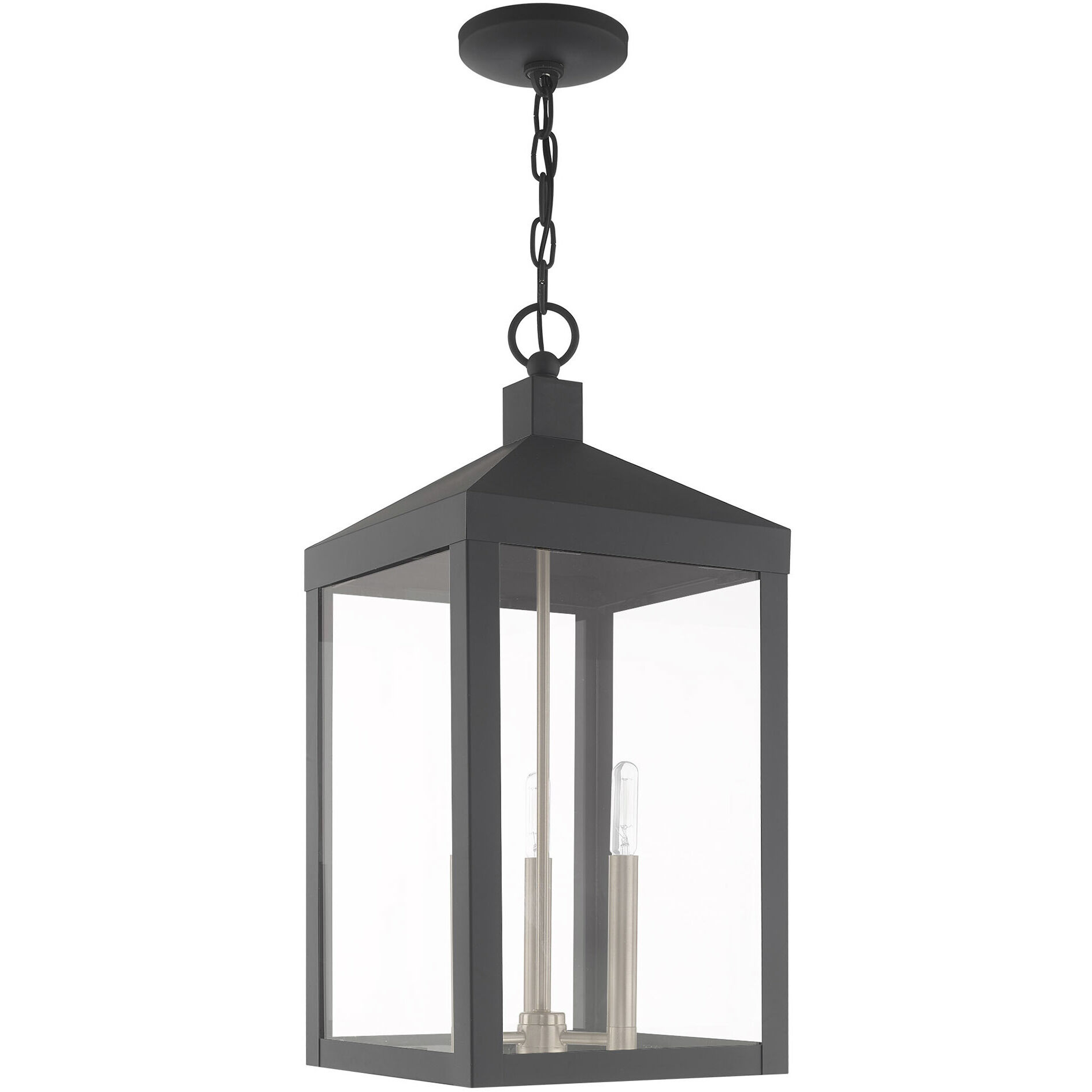 Nyack 3 Light 11 inch Scandinavian Gray Outdoor Pendant Lantern
