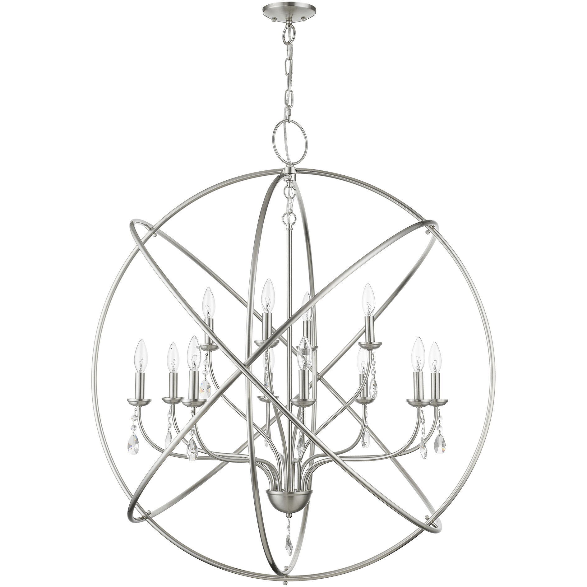 Aria 12 Light 40 inch Brushed Nickel Grande Foyer Chandelier Ceiling Light