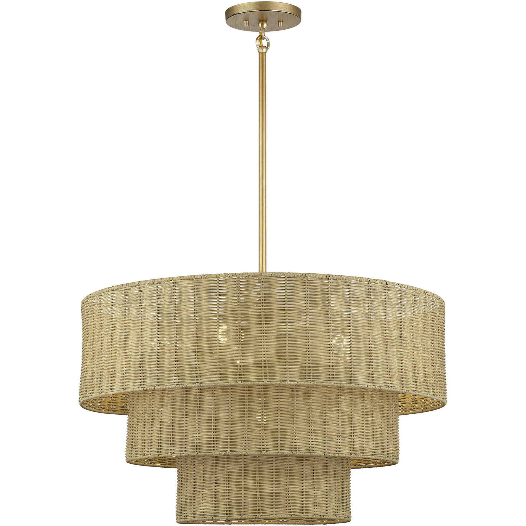 Weavington 6 Light 28 inch Antique Gold Leaf Pendant Chandelier Ceiling Light, Large