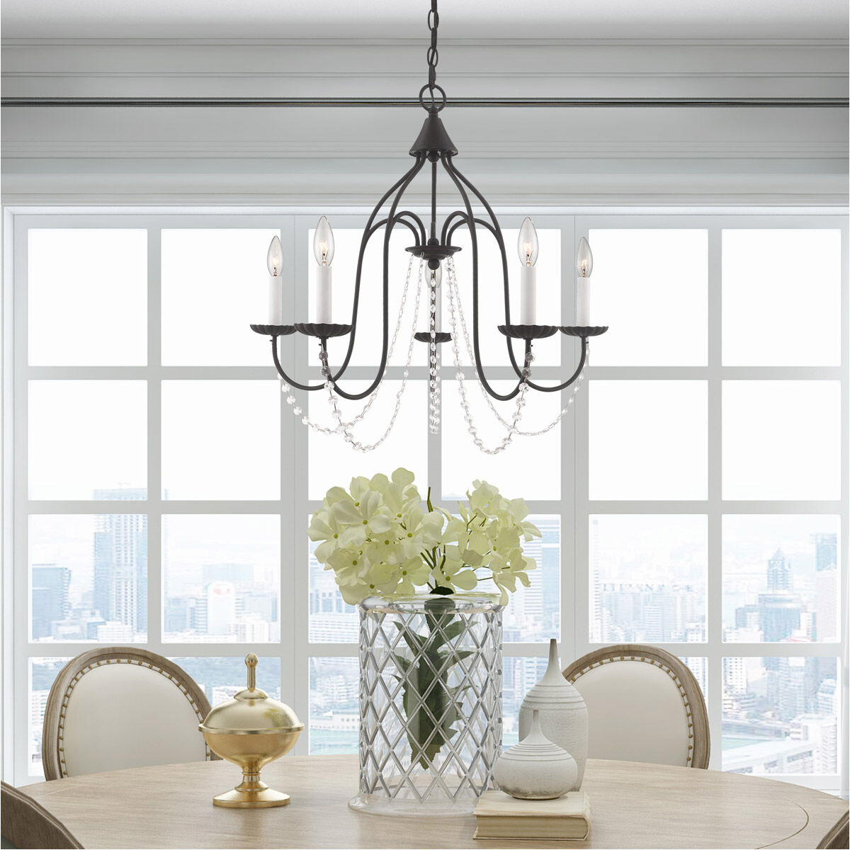 Alessia 5 Light 24 inch Black Chandelier Ceiling Light