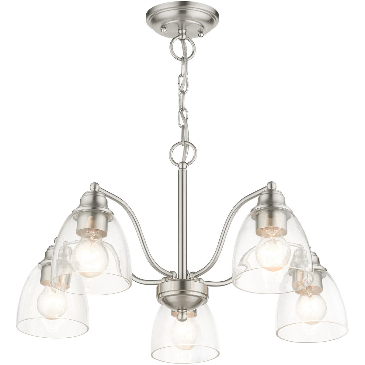 Montgomery 5 Light 24 inch Brushed Nickel Chandelier Ceiling Light