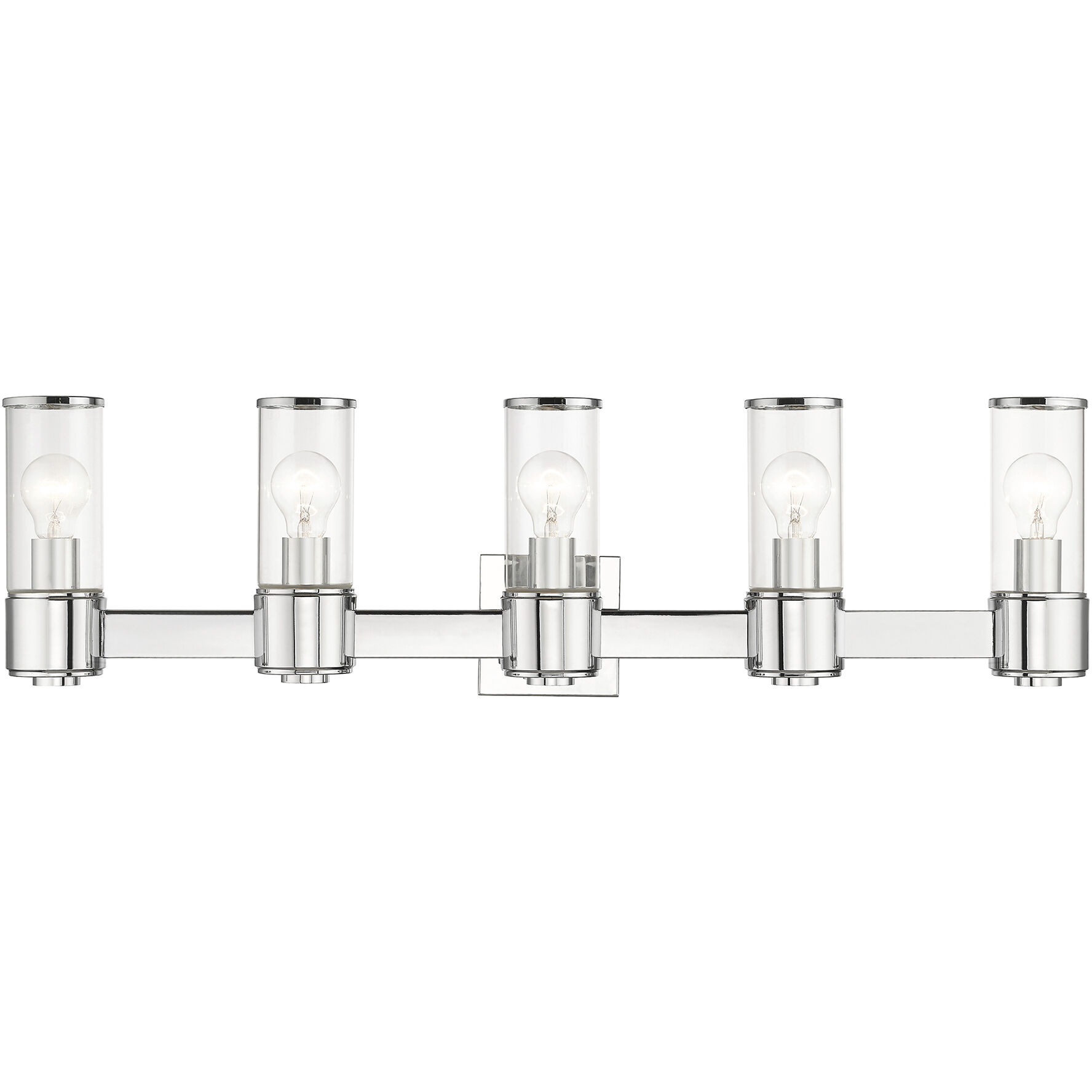 Quincy 5 Light 35.5 inch Polished Chrome Vanity Wall Sconce Wall Light, Large