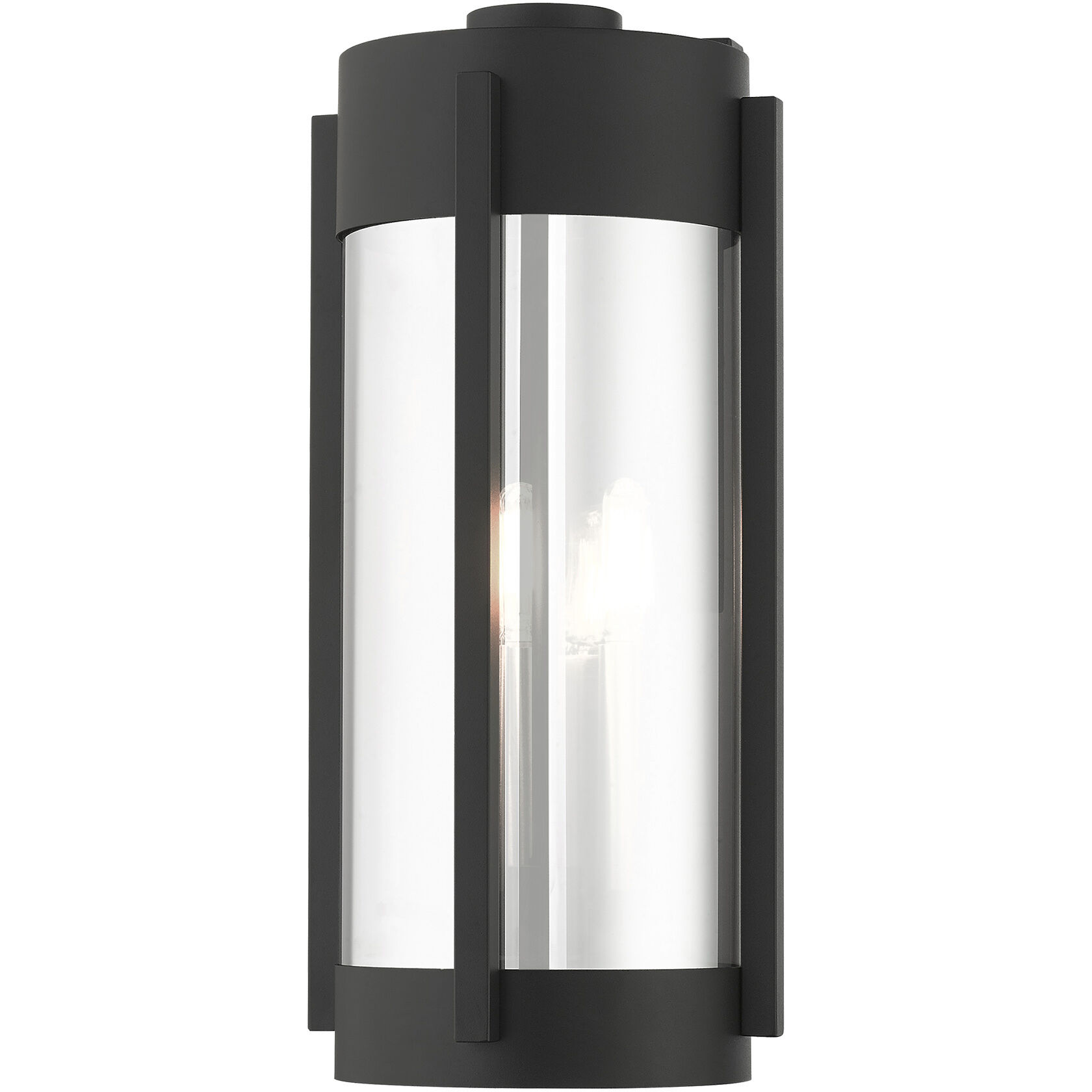 Sheridan 3 Light 19 inch Black with Brushed Nickel Candles Outdoor Wall Lantern