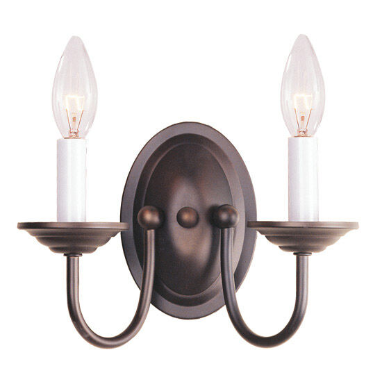 Home Basics 2 Light 10 inch Bronze Wall Sconce Wall Light