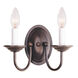 Home Basics 2 Light 10 inch Bronze Wall Sconce Wall Light