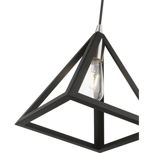 Pinnacle 1 Light 10 inch Black with Brushed Nickel Accents Pendant Ceiling Light