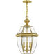 Monterey 3 Light 13 inch Polished Brass Outdoor Pendant Lantern