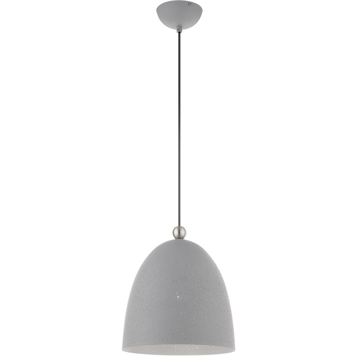 Arlington 1 Light 12 inch Nordic Gray with Brushed Nickel Accents Pendant Ceiling Light