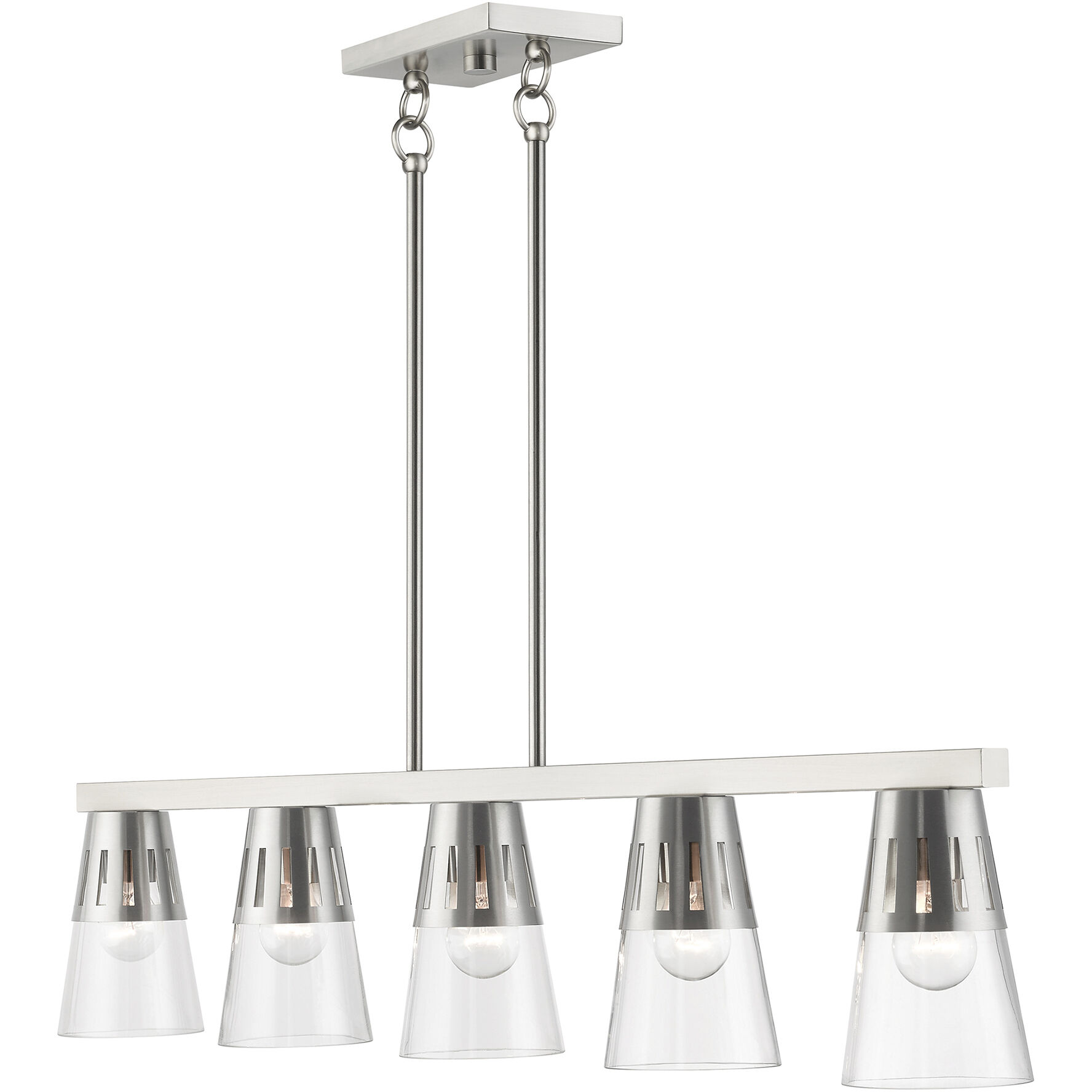 Bennington 5 Light 4.75 inch Brushed Nickel Large Linear Chandelier Ceiling Light