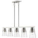 Bennington 5 Light 4.75 inch Brushed Nickel Large Linear Chandelier Ceiling Light