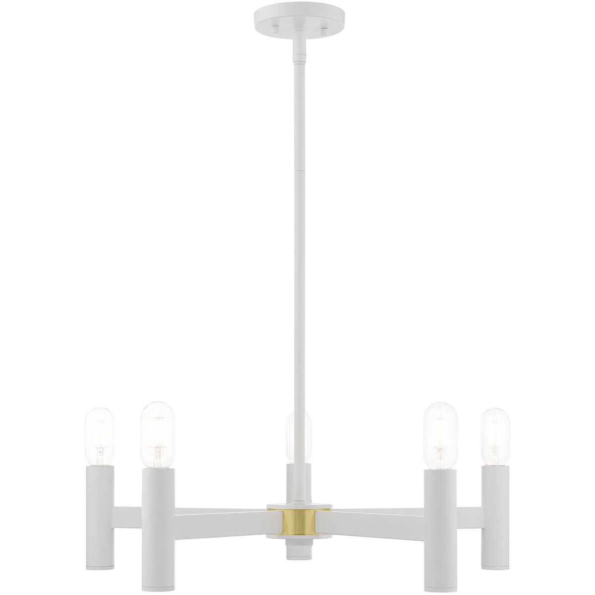 Copenhagen 5 Light 25 inch White Chandelier Ceiling Light