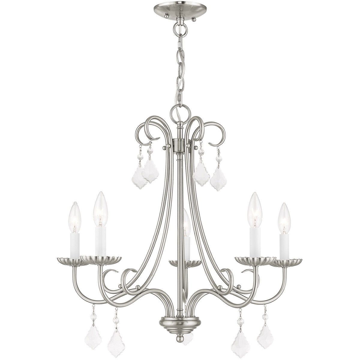 Daphne 5 Light 25 inch Brushed Nickel Chandelier Ceiling Light