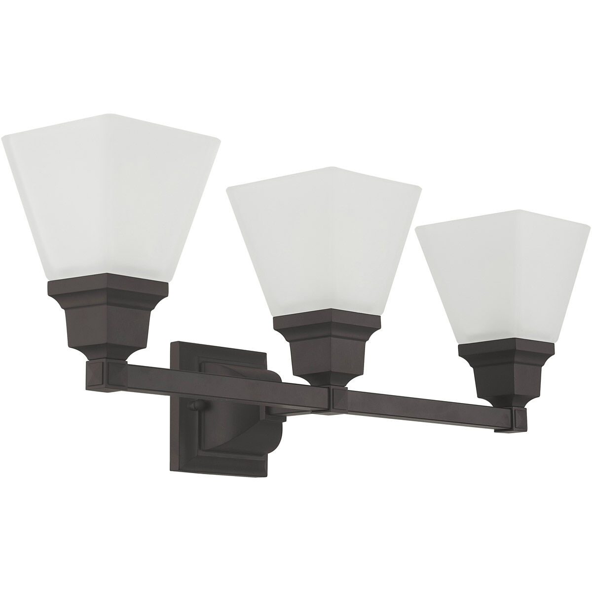 Mission 3 Light 25 inch Bronze Bath Vanity Wall Light