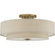 Bellingham 6 Light 30 inch Antique Gold Leaf Semi Flush Mount Ceiling Light, Extra Large