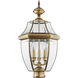 Monterey 3 Light 23.5 inch Antique Brass Outdoor Post Top Lantern