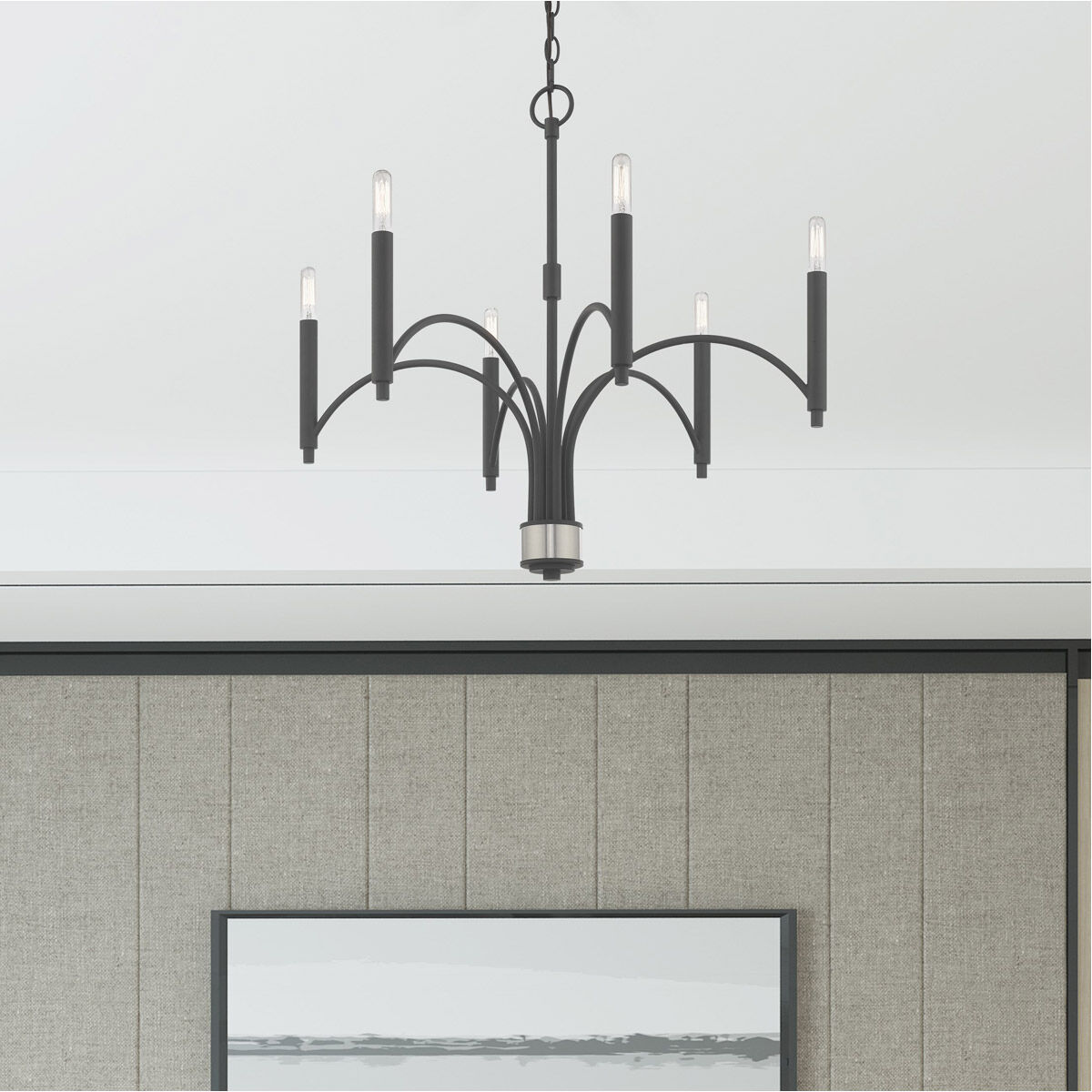 Wisteria 6 Light 26 inch Scandinavian Gray Chandelier Ceiling Light