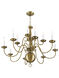 Williamsburgh 12 Light 32 inch Antique Brass Chandelier Ceiling Light