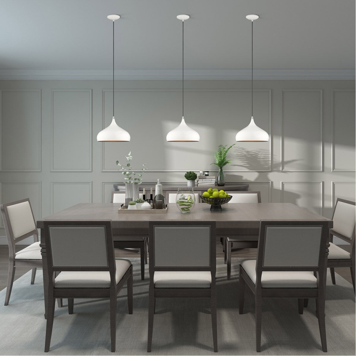 Allison 1 Light 12 inch Shiny White Mini Pendant Ceiling Light