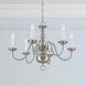 Williamsburgh 6 Light 24 inch Brushed Nickel Chandelier Ceiling Light