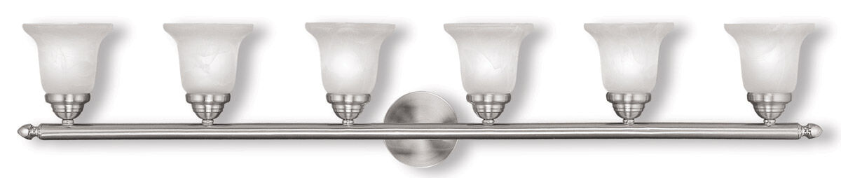 Neptune 6 Light 48 inch Brushed Nickel Bath Vanity Wall Light