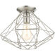 Geometric 1 Light 14 inch Brushed Nickel Flush Mount Ceiling Light