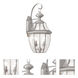 Monterey 2 Light 20.25 inch Brushed Nickel Medium Outdoor Wall Lantern
