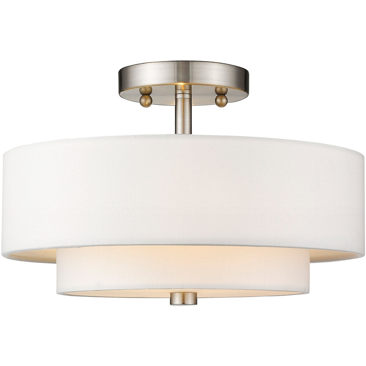 Claremont 2 Light 13 inch Brushed Nickel Semi-Flush Mount Ceiling Light