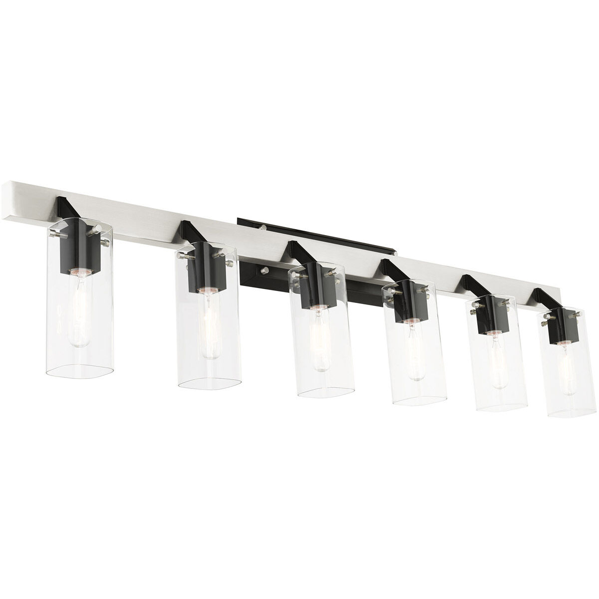 Beckett 6 Light 48 inch Brushed Nickel Vanity Sconce Wall Light