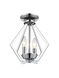 Prism 2 Light 11 inch Polished Chrome Convertible Mini Chandelier/Ceiling Mount Ceiling Light